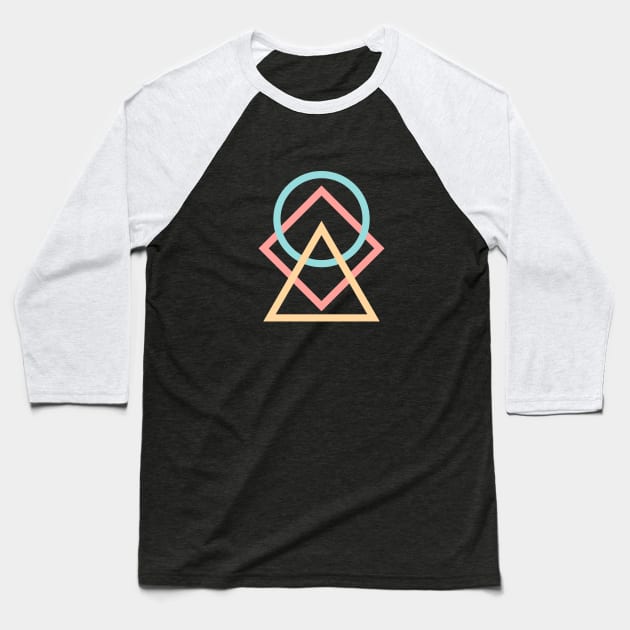 Geometric Shapes Baseball T-Shirt by JuanMedina